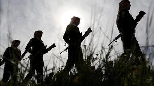 Miembros del Ejército jordano en un acto oficial.