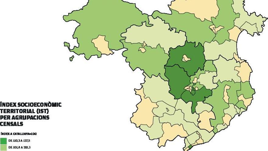 Índex Socioeconòmic Territorial (IST) per agrupacions censals