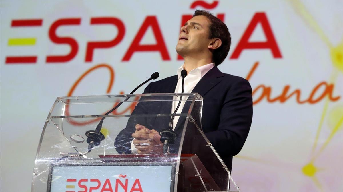El líder de Ciudadanos, Albert Rivera, durante la presentación de la plataforma 'ESPAÑA Ciudadana'.