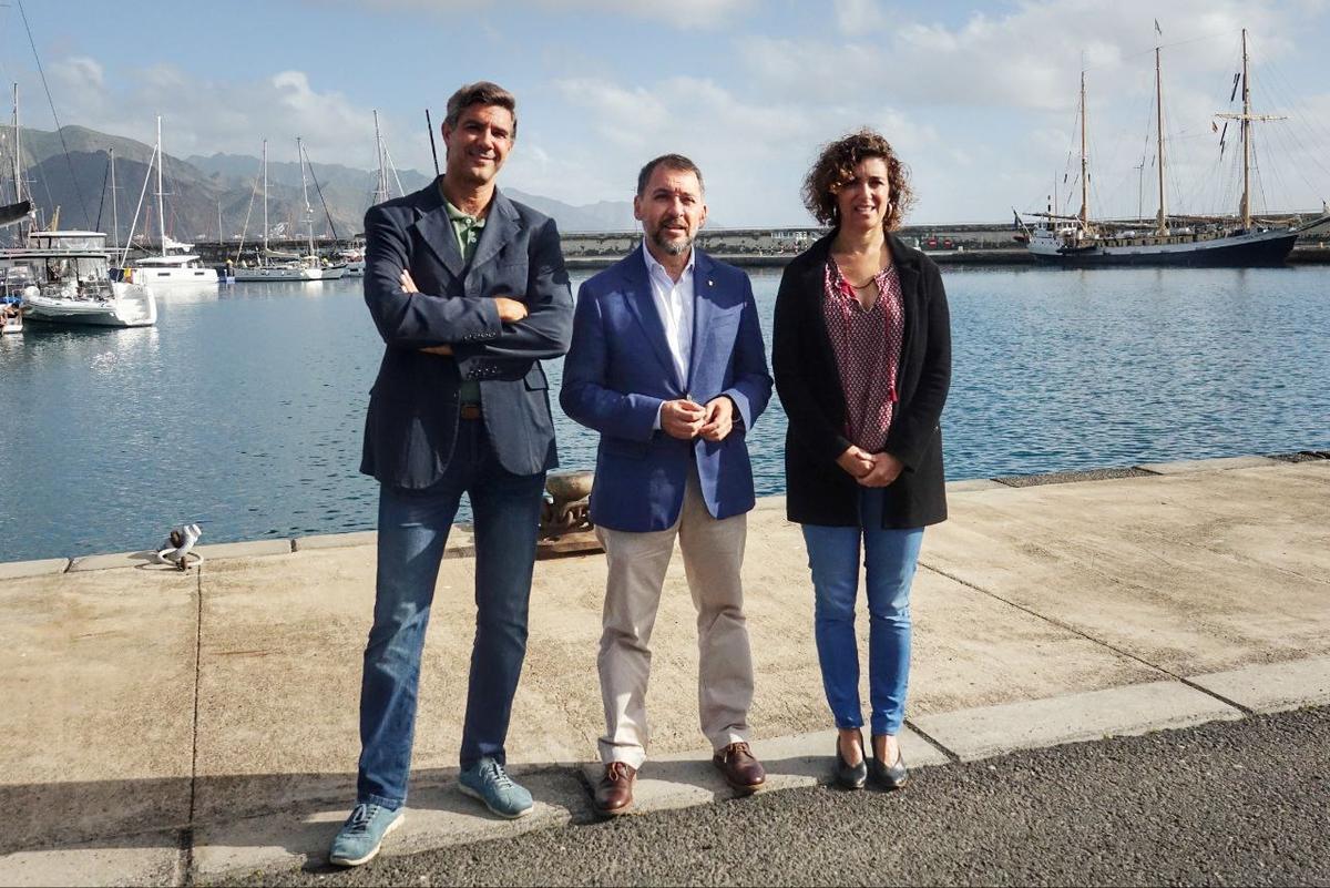 Sebastián Calani, José Manuel Bermúdez y Alicia Cebrián presentaron la prueba en la Dársena de Los Llanos