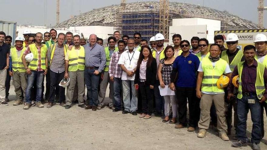 Equipo de trabajo de San José en las obras del museo, durante su ejecución. // GSJ