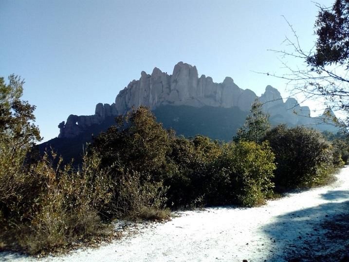 Paisatge de fred i restes de neu a Montserrat