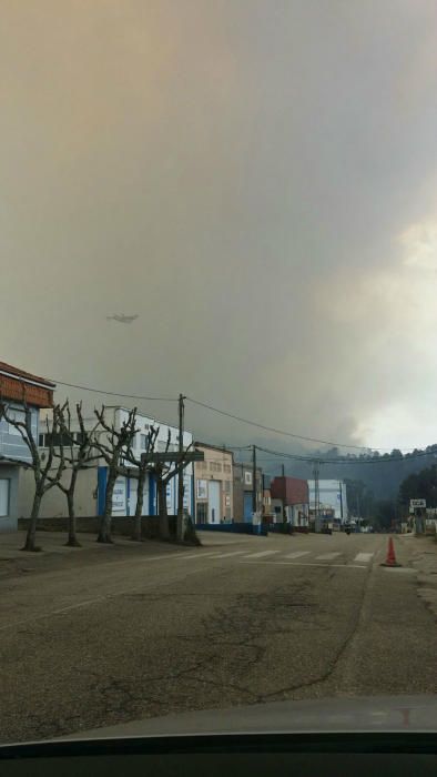 El humo cerca Vigo