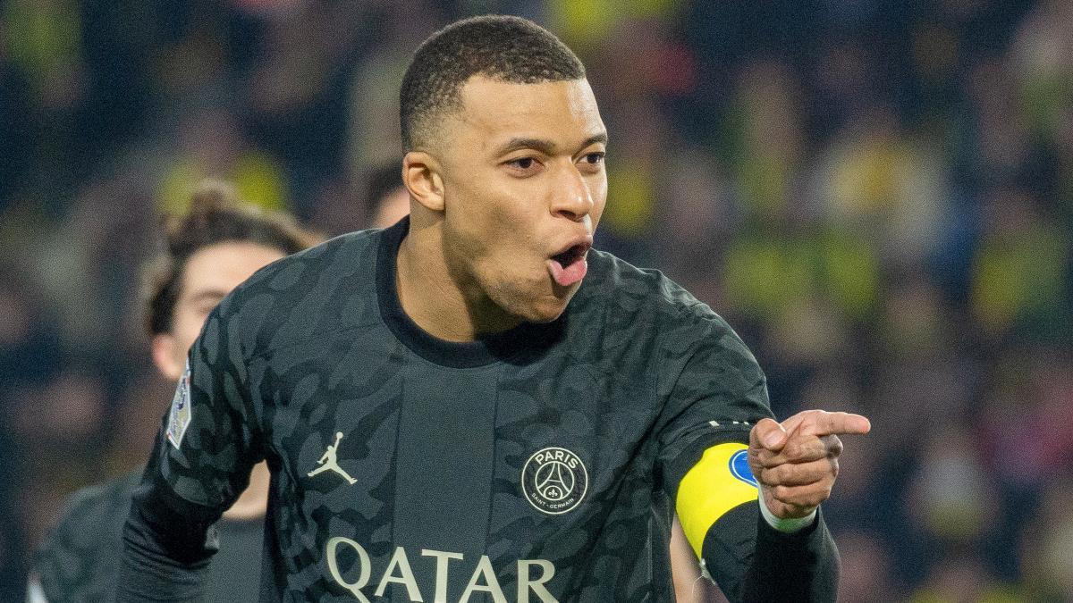 Kylian Mbappé celebrando un gol en la Ligue 1