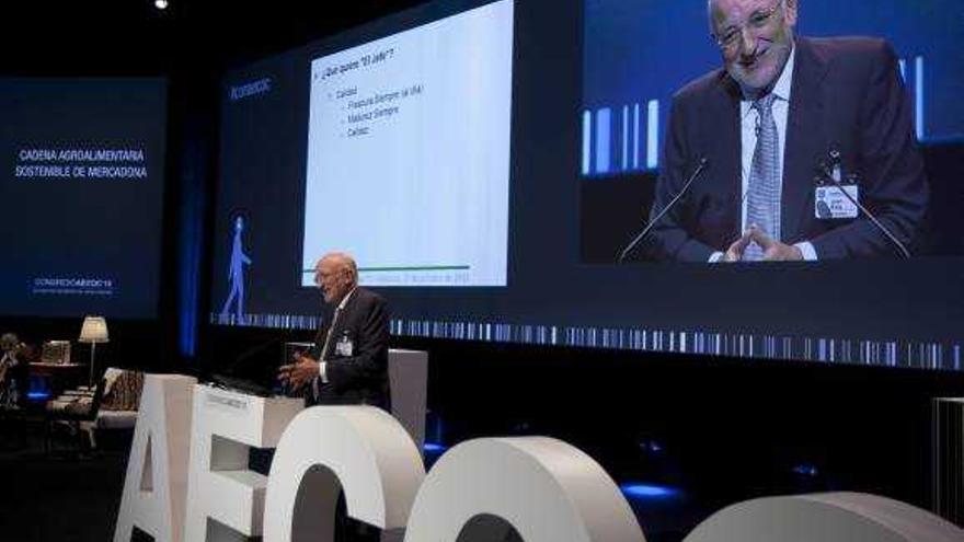 El presidente de Mercadona, Juan Roig, ayer, en un momento de su intervención.