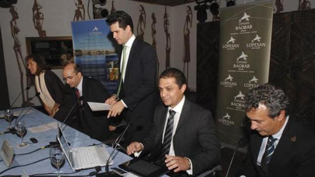Muñoz, Moreno, López, Herrera y Gruñeiro (de izq. a dch), ayer en Meloneras. | a.cruz