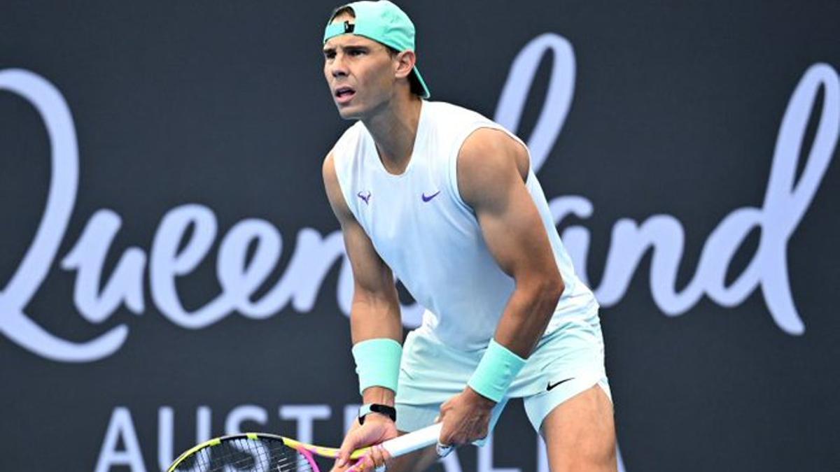 Nadal, en un entrenamiento en Brisbane