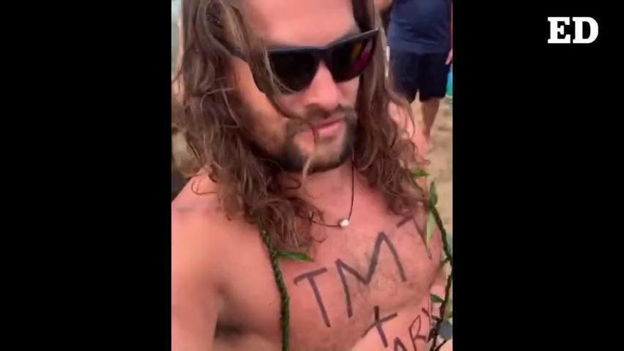 Jason Momoa se 'tatúa' para que el TMT se construya en Canarias