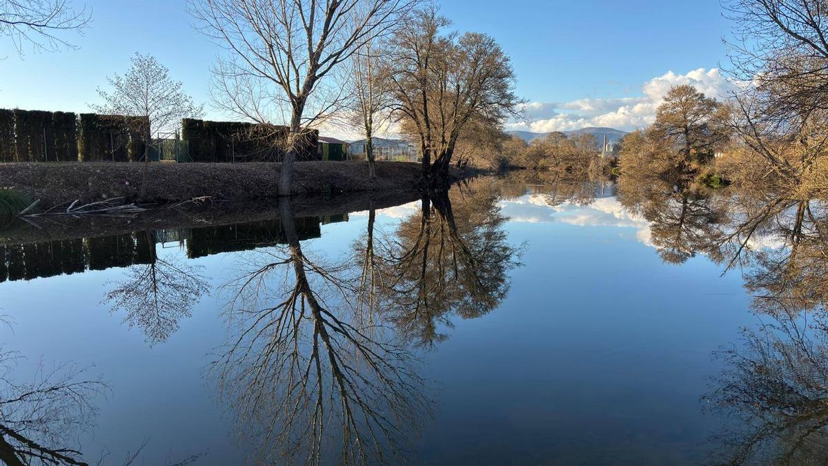 Zona del río Rivera de Gata que es objeto de limpieza.