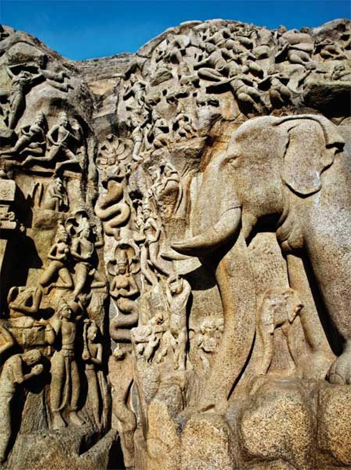 Conjunto escultórico en Mahabalipuram.