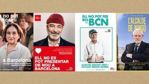 Ada Colau, Jaume Collboni, Xavier Trias y Ernest Maragall, versionados como personas sin hogar por la fundación Arrels