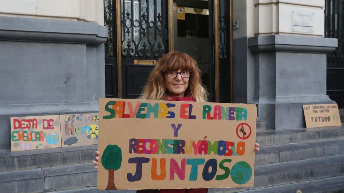 Maribel Roldón, una de las integrantes de la marcha a Glasgow para pedir acciones contra la crisis climática. | ANDREEA VORNICU