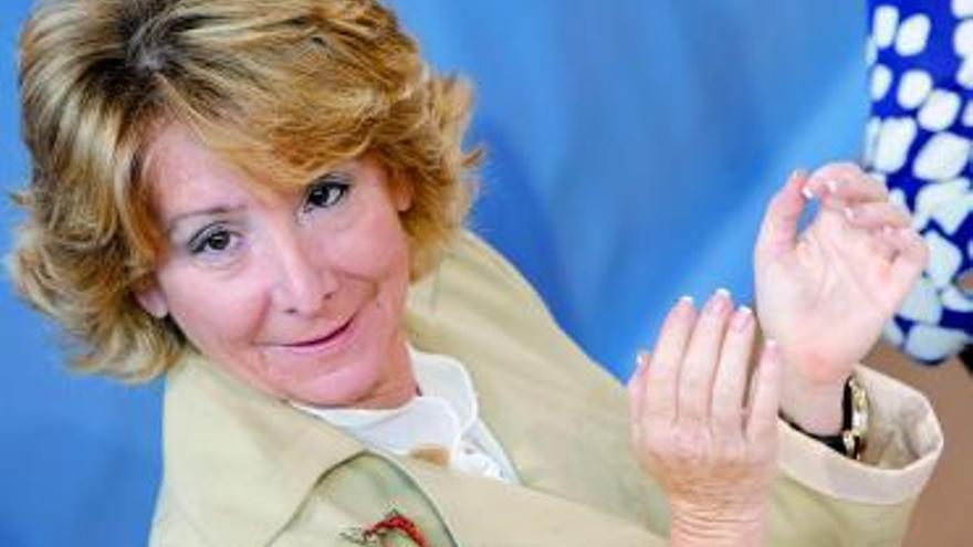 La presidenta de Madrid, Esperanza Aguirre, que ayer respaldó a San Gil.