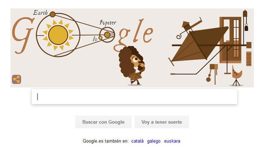 La determinación de la velocidad de la luz, en el doodle.