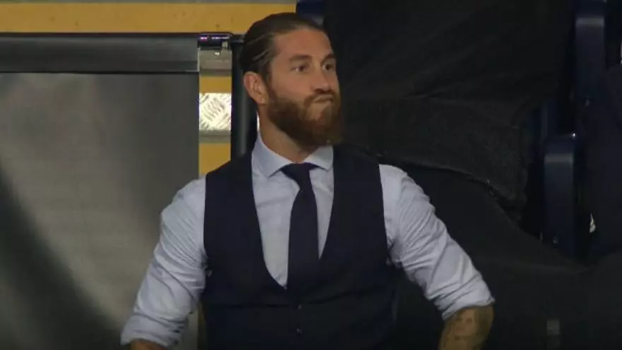 Esta fue la cara que se le quedó a Sergio Ramos tras consumarse la eliminación del Madrid