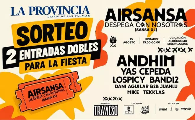 LA PROVINCIA sortea 2 entradas dobles para AirSansa - SANSA XL, la gran cita de la música electrónica del verano en Maspalomas