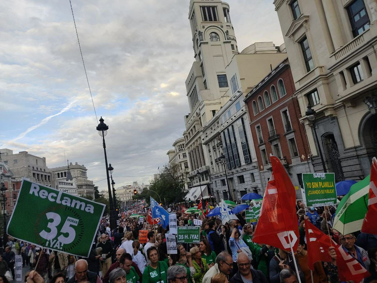 Manifestación el pasado sábado en defensa de la sanidad pública madrileña