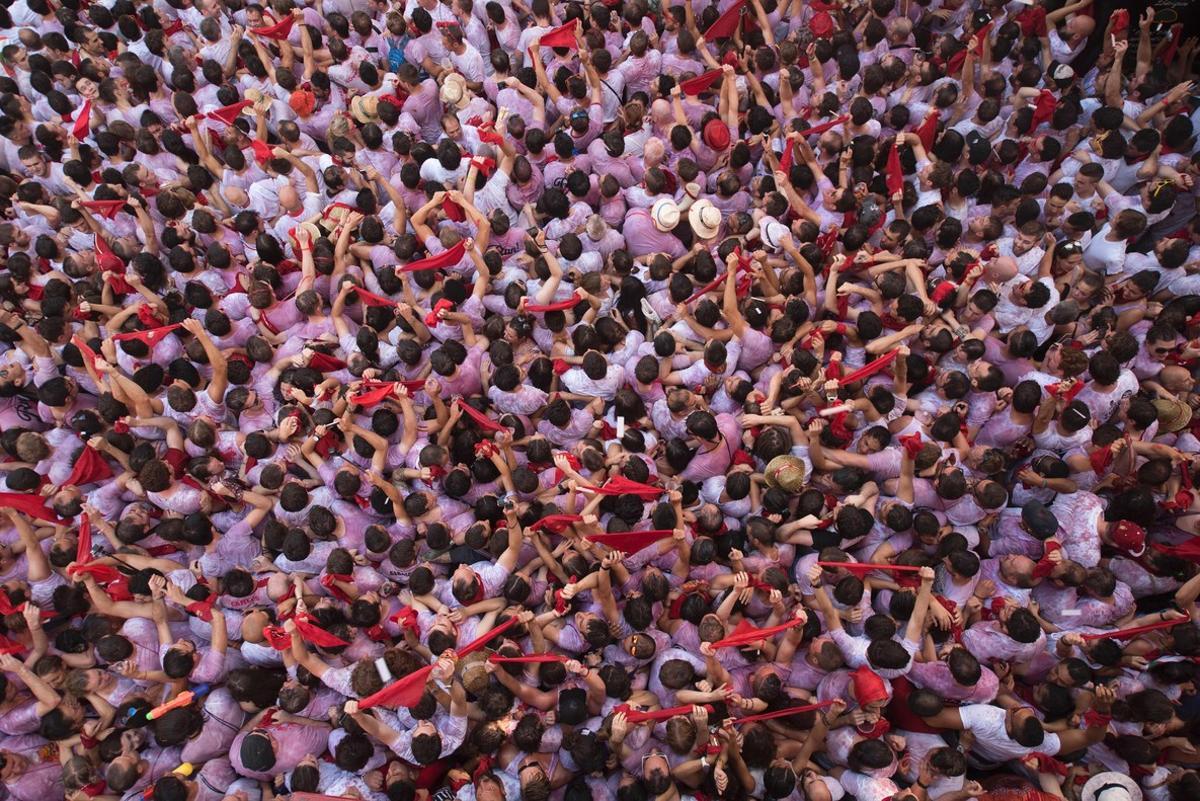 Pamplona, durant el ’txupinazo’, aquest 6 de juliol.