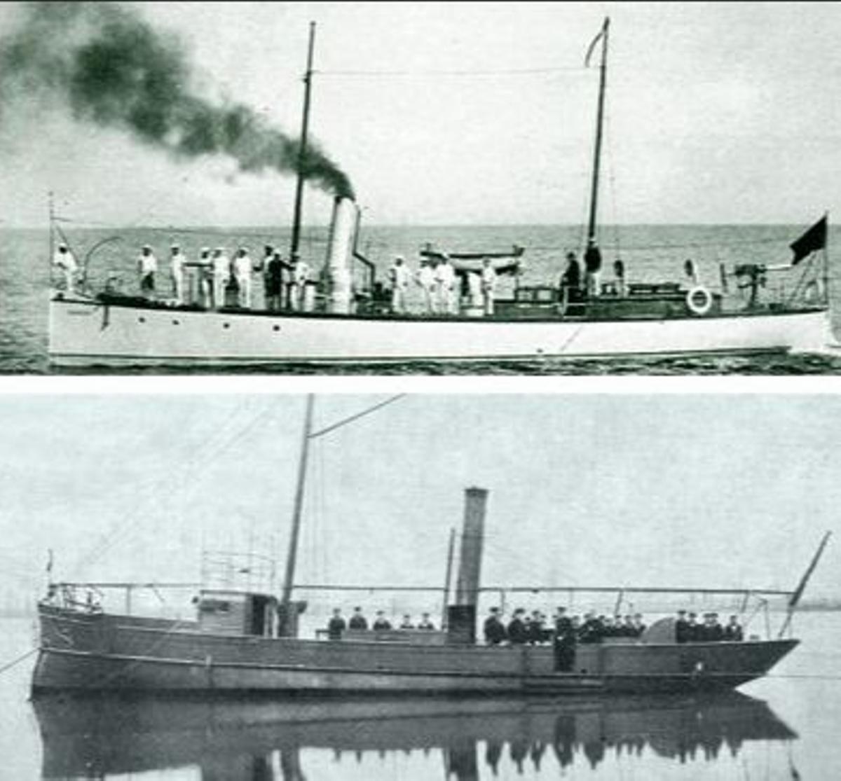 O gardapesca "Gaviota" e a canoneira de escampavía "Perla" de Tui.