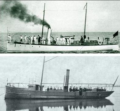 O gardapesca "Gaviota" e a canoneira de escampavía "Perla" de Tui.