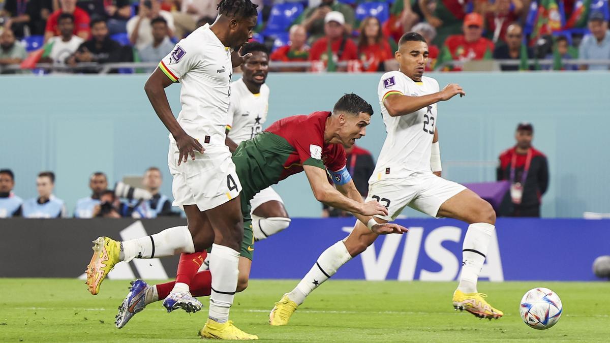 Una jugada del Portugal-Ghana.