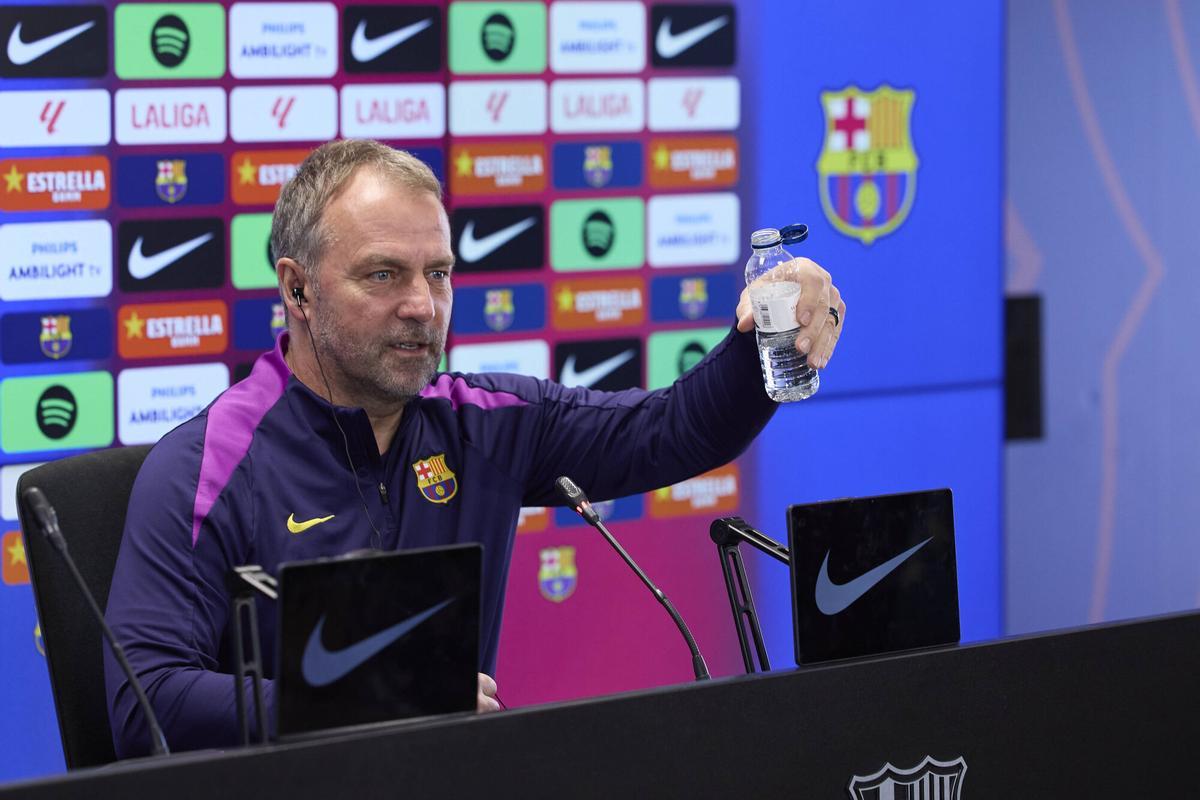 Hansi Flick, en la rueda de prensa previa al partido contra el Rayo Vallecano.