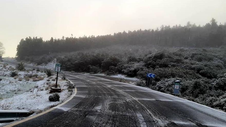 Nieva en la cumbre de Gran Canaria