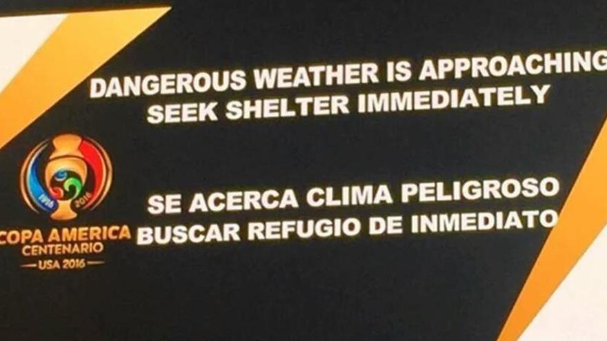 Alerta de tornado en los videomarcadores.