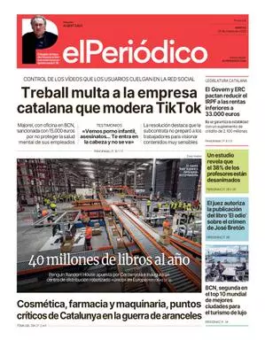 La portada de EL PERIÓDICO del 25 de marzo de 2025