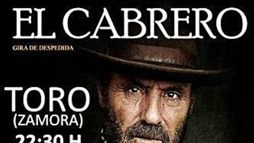 Cartel anunciador del concierto que ofrecerá El Cabrero.