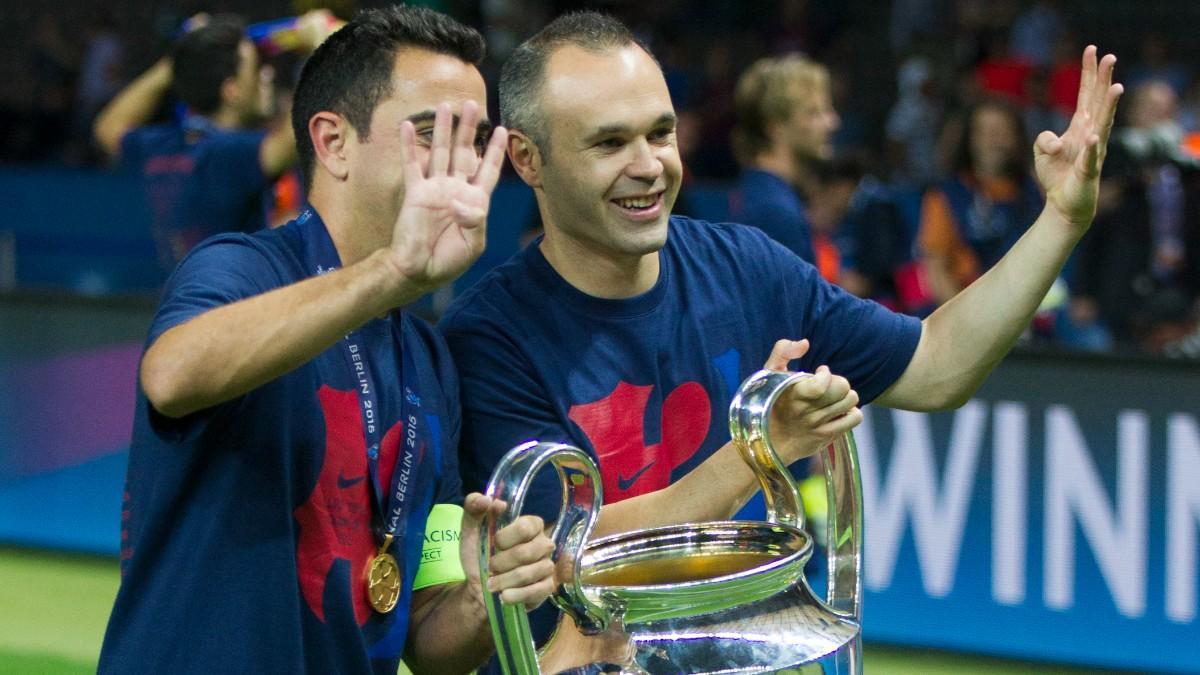 Xavi e Iniesta celebraron la Champions en Berlin