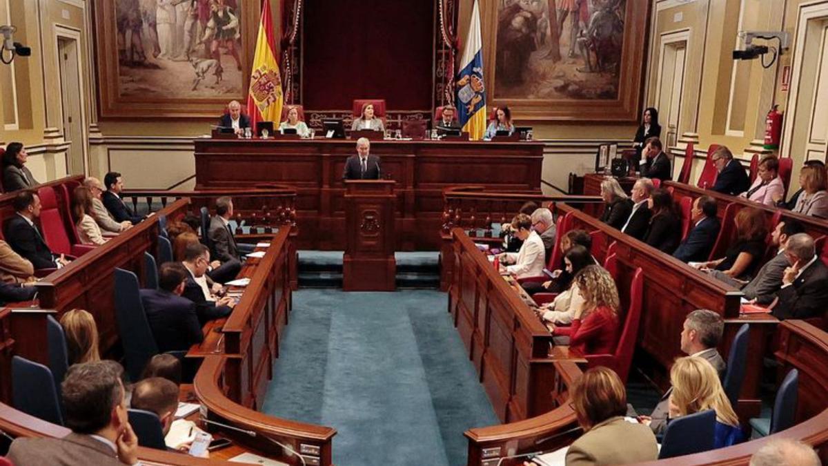 El hemiciclo del Parlamento de Canarias.