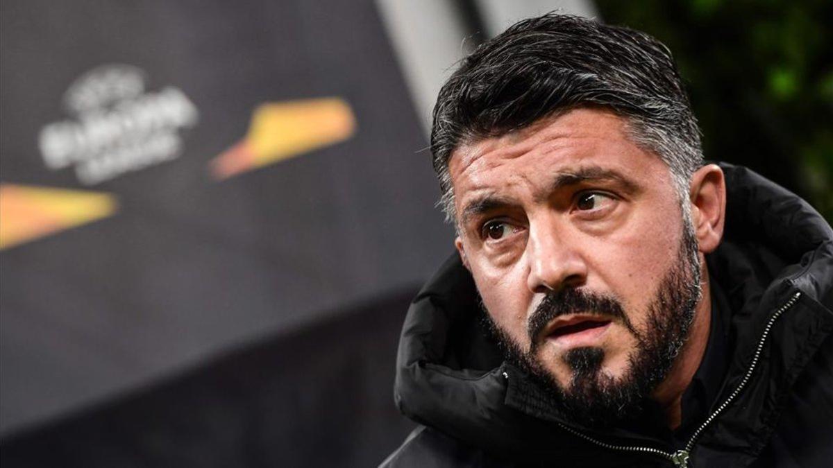 Gattuso, durante un partido de la Europa League