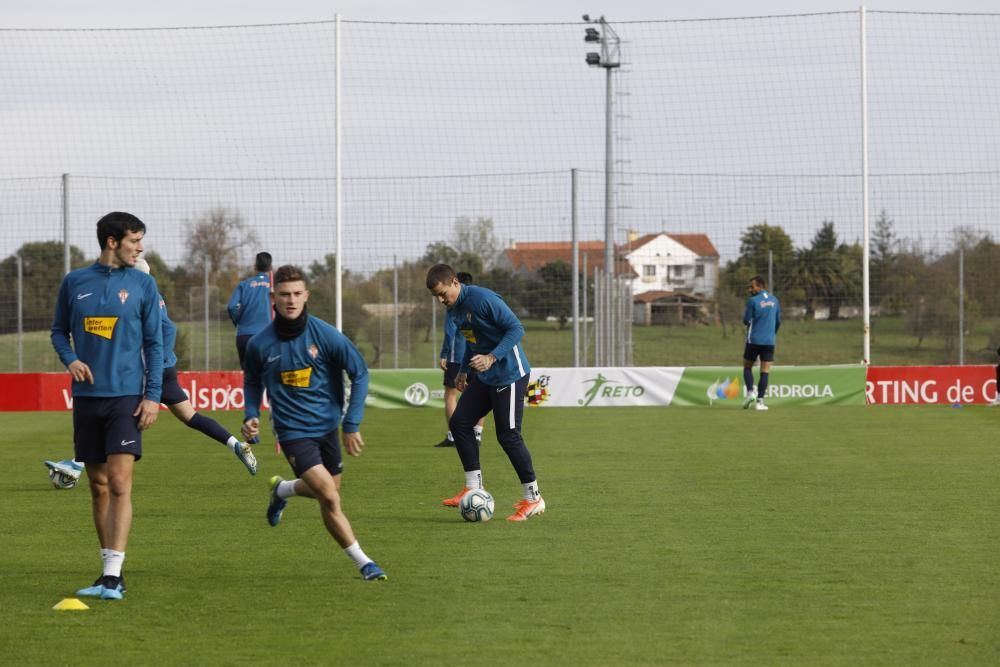 Entrenamiento del Sporting en Mareo.