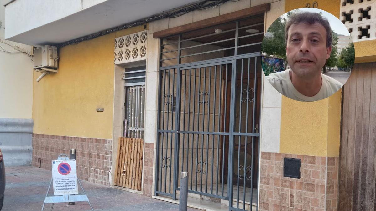 La vivienda denunciada junto al concejal popular Carlos Gimeno.