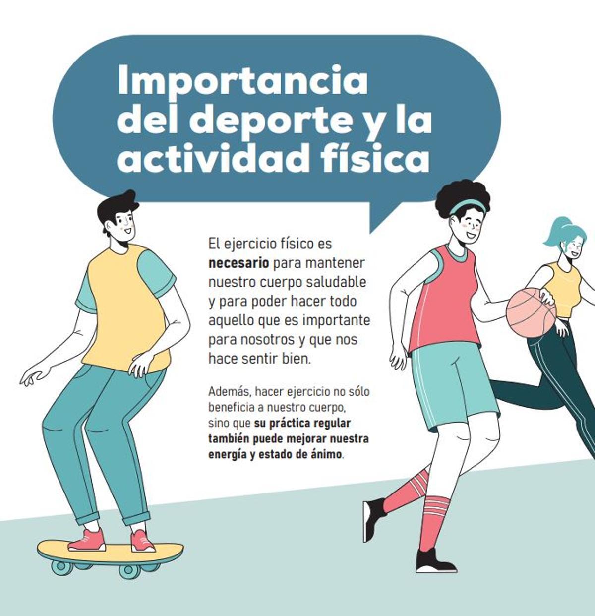 Una de las páginas de la guía para jóvenes