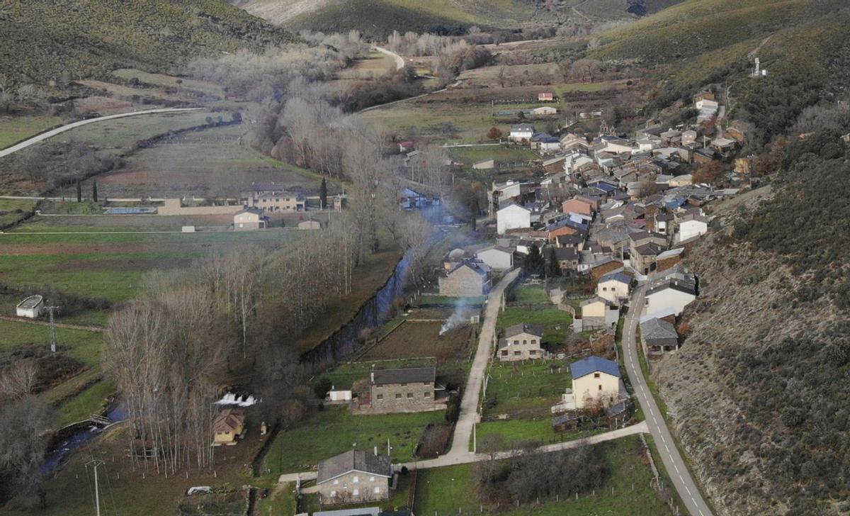 Vista aérea del municipio de Riomanzanas