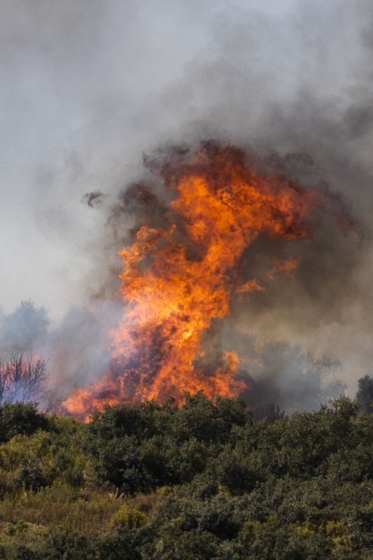 El incendio de Bejís, en imágenes