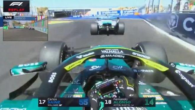 Monumental enfado de Alonso con Sainz tras su toque en Madrid:  "Me ha arrinconado contra el muro!"