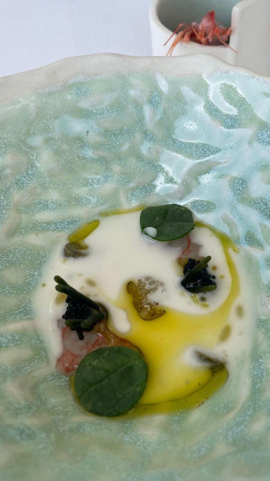 Gamba en ajo blanco.