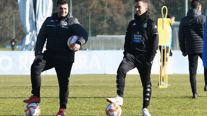 El Dépor entrena en Abegondo, con el partido frente al Real Unión en el aire