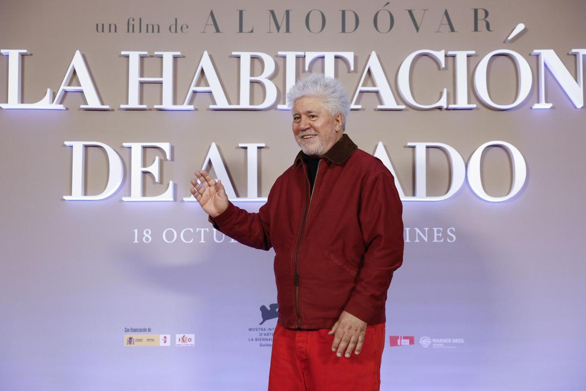 El director Pedro Almodóvar, este miércoles durante la presentación de su película en Madrid.