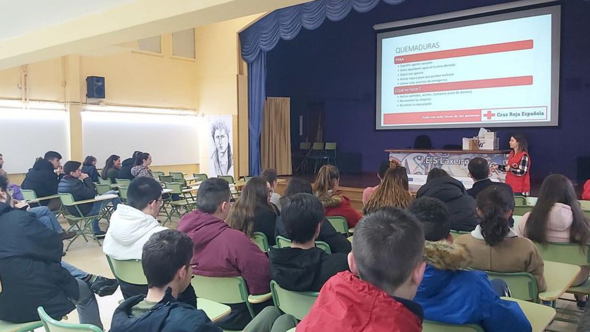 Charla de la Cruz Roja en el IES Laxeiro en el curso 2020-2021.