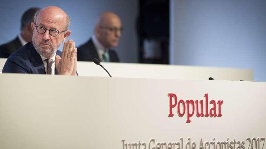 El presidente del banco, Emilio Saracho, en la junta del lunes. // J.M.