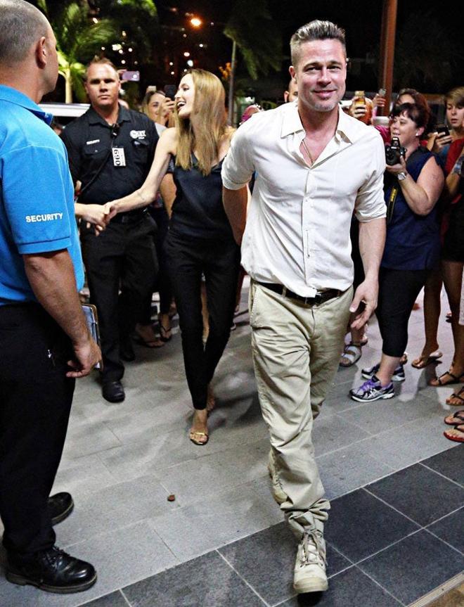 Brad Pitt y Angelina Jolie salen a cenar en Queensland