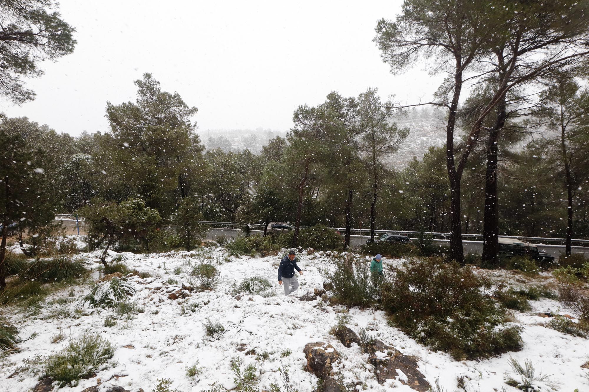 Galería de imágenes de la nieve por la borrasca Juliette en Ibiza