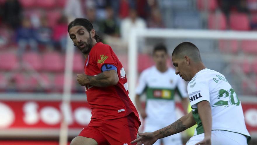 Danilo Ortiz, durante el encuentro frente al Numancia