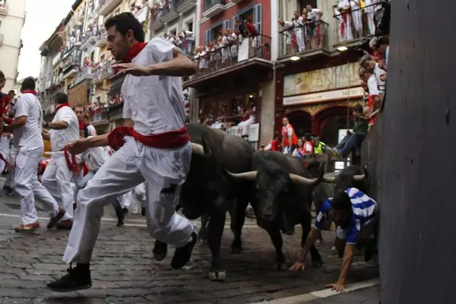 Segon "encierro" dels Sanfermines