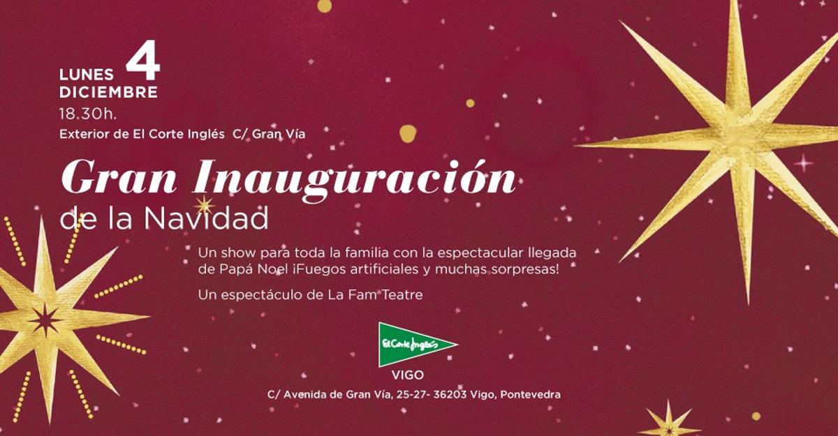 El Corte Inglés de Vigo encenderá hoy las luces de Navidad con un espectáculo de La Fam Teatre