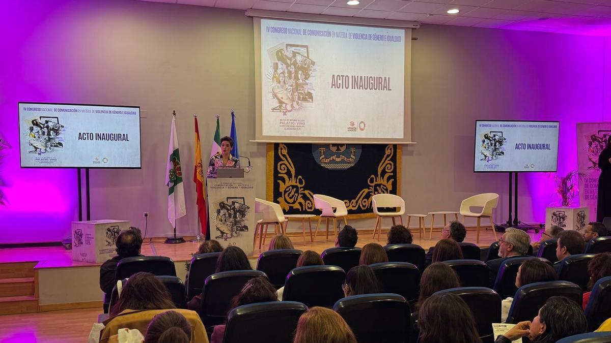 Un congreso anterior sobre violencia de género en Almendralejo celebrado en el Palacio del Vino.